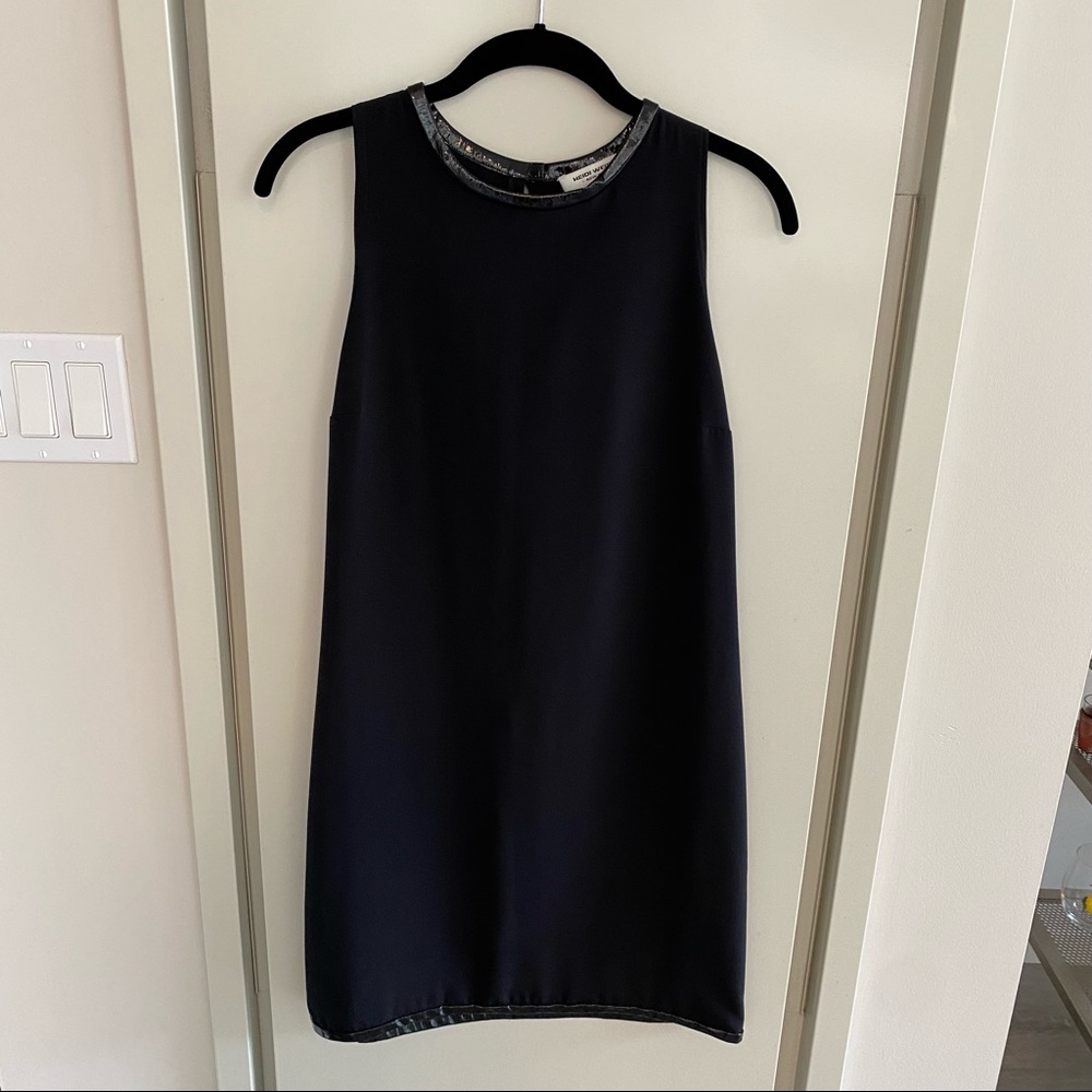 Heidi Weisel black dress with patent leather highlights (size 6)